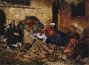 Rudolph Swoboda Carpet Menders, Cairo oil painting artist